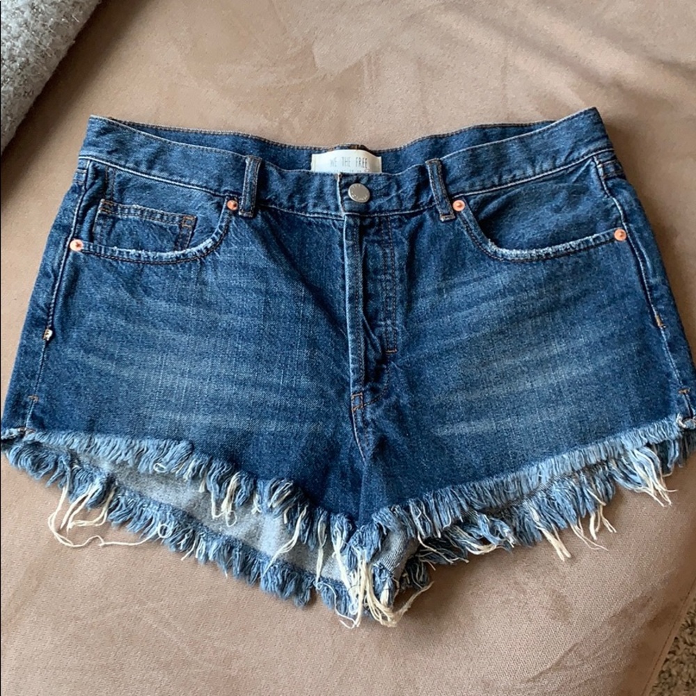 We the free frayed denim shorts